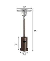 Stainless Steel Propane Patio Heater with Safety Tip-Over Protection – Reliable Outdoor Heater