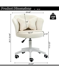 Dyhome Modern Velvet Task Chair 360 Swivel Adjustable Height Office Chair