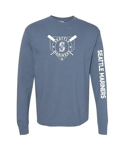 Soft As A Grape Women's Navy Seattle Mariners Pigment Dye Long Sleeve T-Shirt