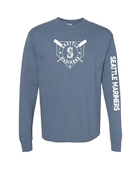 Soft As A Grape Women's Navy Seattle Mariners Pigment Dye Long Sleeve T-Shirt
