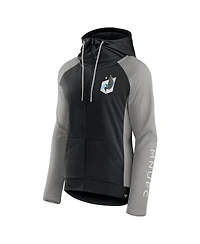 Fanatics Women's Black/Gray Minnesota United Fc Interlock Lightweight Full-Zip Jacket