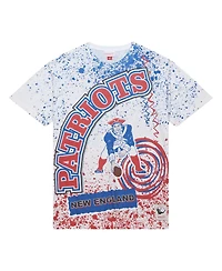 Mitchell & Ness Men's White New England Patriots Big Tall Allover Print T-Shirt
