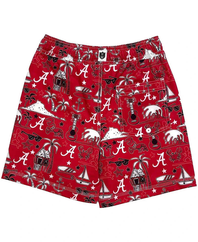 Wes & Willy Big Boys and Girls Crimson Alabama Tide Luau Swimsuit