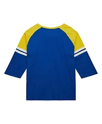 Mitchell & Ness Men's Royal Seattle Mariners Cooperstown Collection Legendary Raglan Slub Henley 3/4-Sleeve T-Shirt