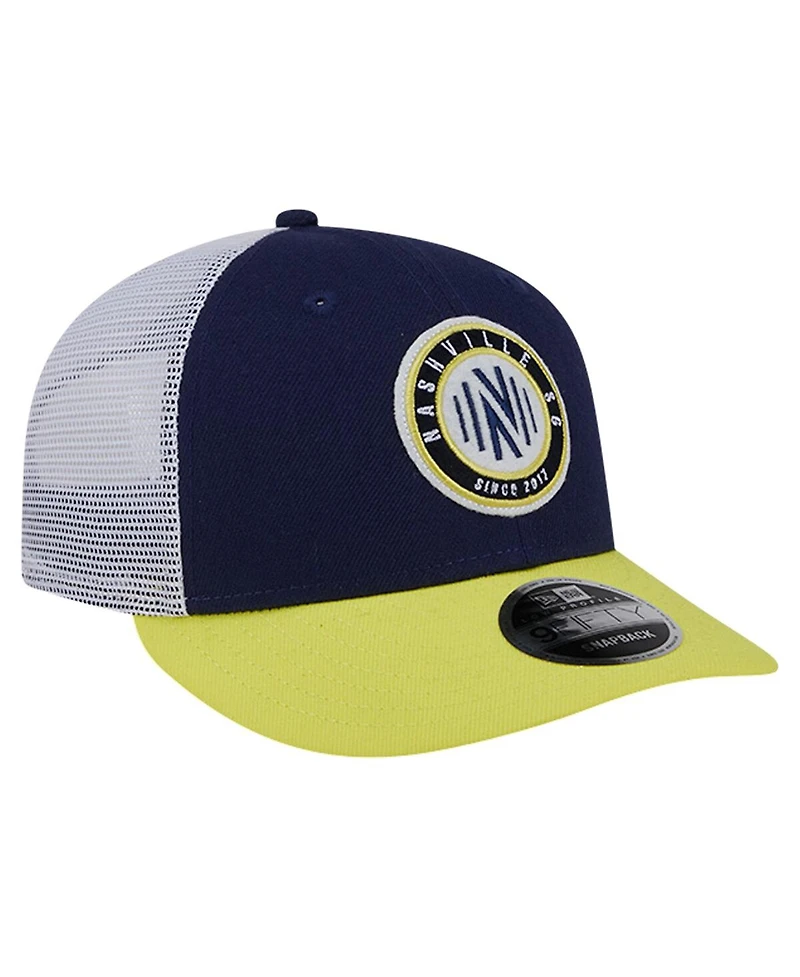 New Era Men's Navy Nashville Sc Throwback Trucker Low Profile 9FIFTY Snapback Hat
