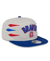 New Era Men's Cream Atlanta Braves Iron Golfer Snapback Hat