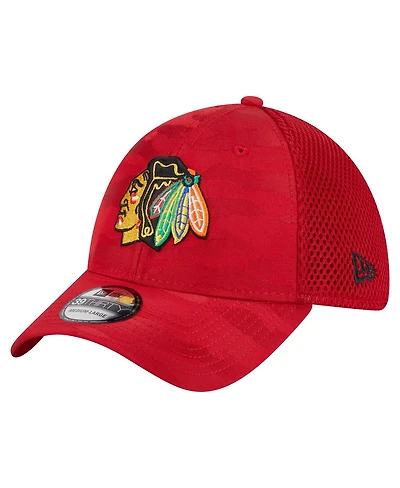 New Era Men's Red Chicago Blackhawks Active Subtle Camo 39THIRTY Flex Hat