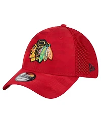 New Era Men's Red Chicago Blackhawks Active Subtle Camo 39THIRTY Flex Hat