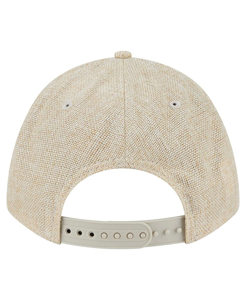 New Era Men's Beige Philadelphia Phillies Cotton Weave M-Crown A-Frame 9FORTY Adjustable Hat