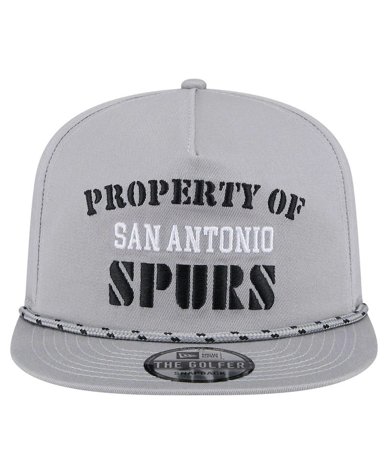 New Era Men's Gray San Antonio Spurs Throwback Property Of Golfer Snapback Hat