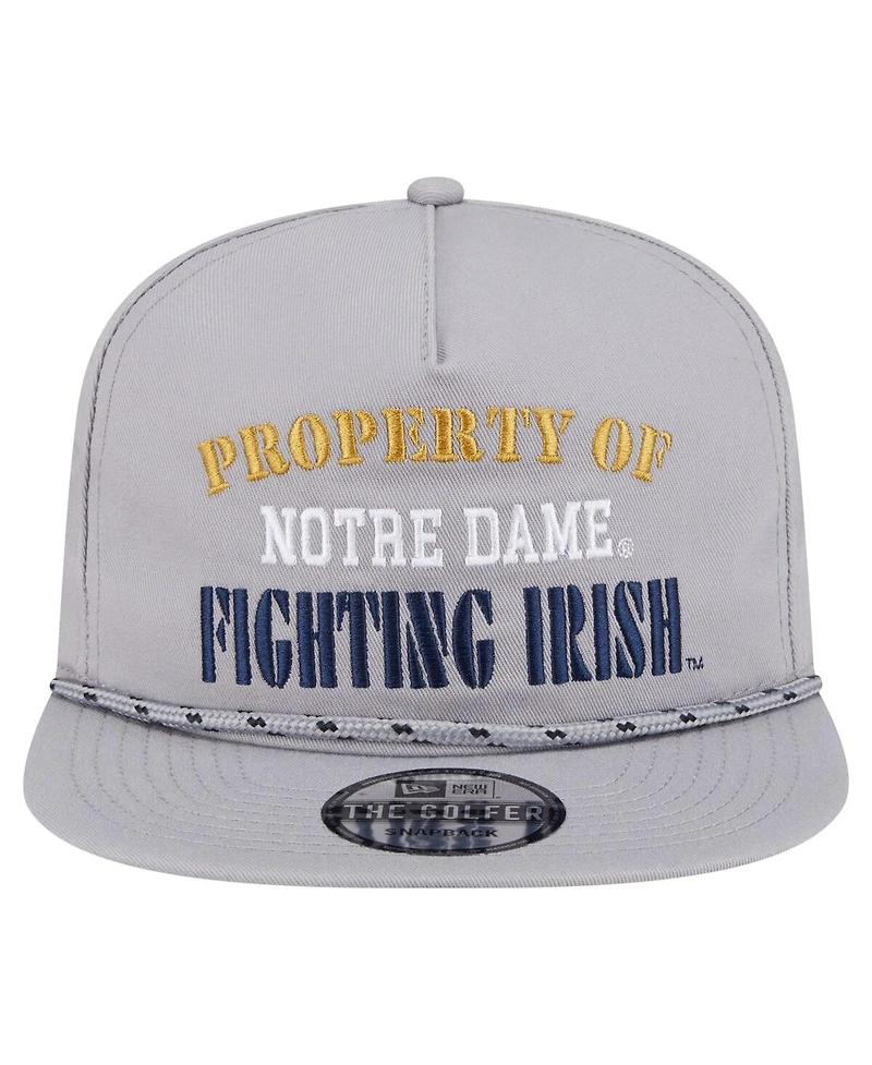 New Era Men's Gray Notre Dame Fighting Irish Golfer Vintage Adjustable Hat