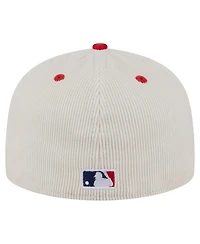 New Era Men's Cream/Red Philadelphia Phillies Two-Tone Corduroy 59FIFTY Fitted Hat