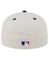 New Era Men's Cream/Navy Atlanta Braves Two-Tone Corduroy 59FIFTY Fitted Hat