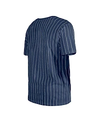 New Era Men's Navy Milwaukee Brewers Throwback Pinstripe T-Shirt