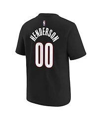 Nike Big Boys and Girls Scoot Henderson Black Portland Trail Blazers 2024/25 City Edition Name Number T-Shirt