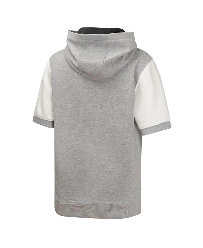 Outerstuff Big Boys and Girls Heather Gray San Francisco Giants Line Up Short Sleeve Pullover Hoodie