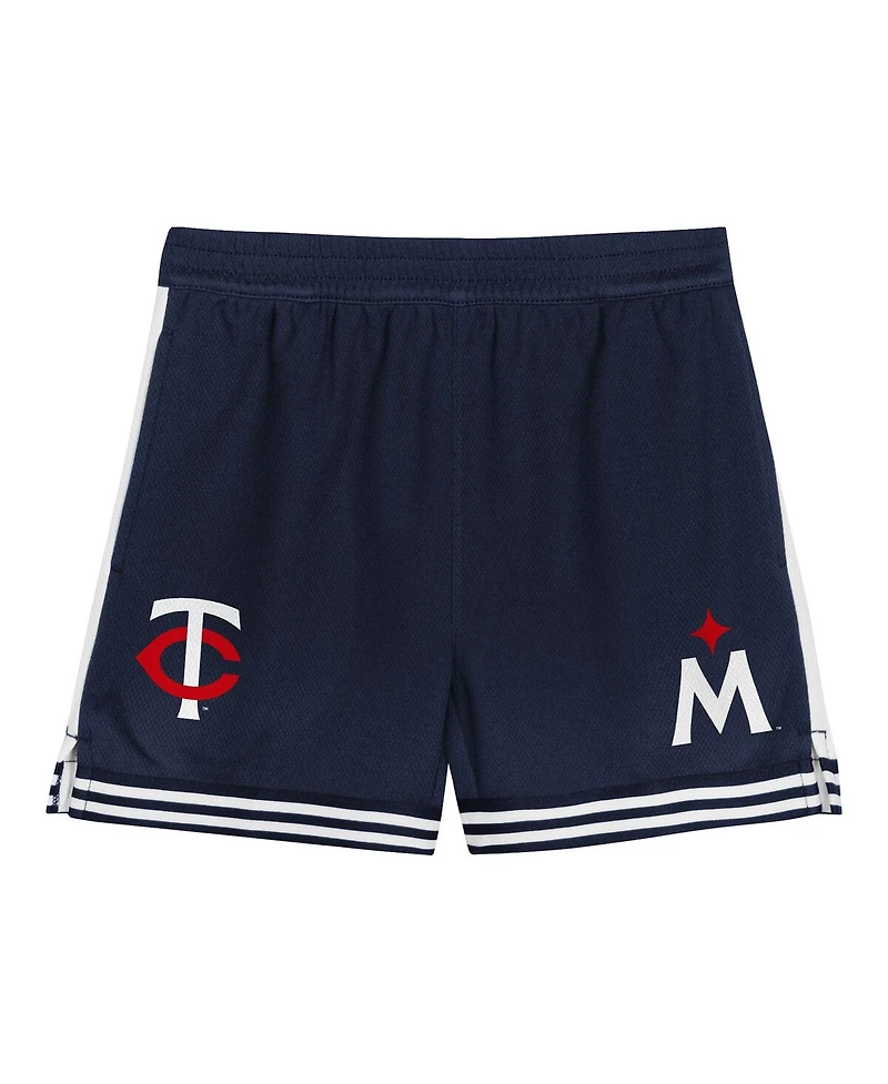 Outerstuff Toddler Red/Navy Minnesota Twins Pinch Hitter Infielder T-Shirt and Shorts Set