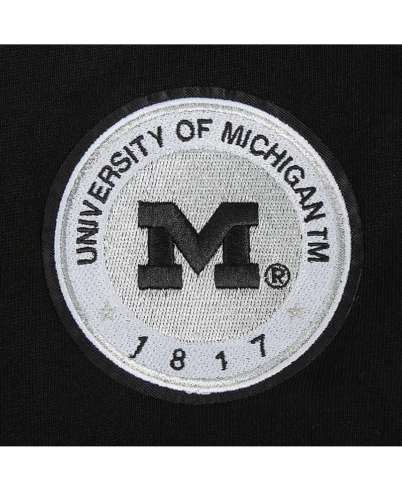 Pro Standard Women's Black Michigan Wolverines Cropped Pullover Sweatshirt