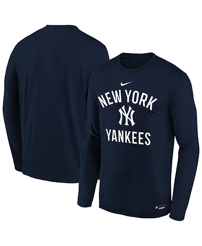 Nike Big Boys and Girls Navy New York Yankees Authentic Collection Legend Performance Long Sleeve T-Shirt