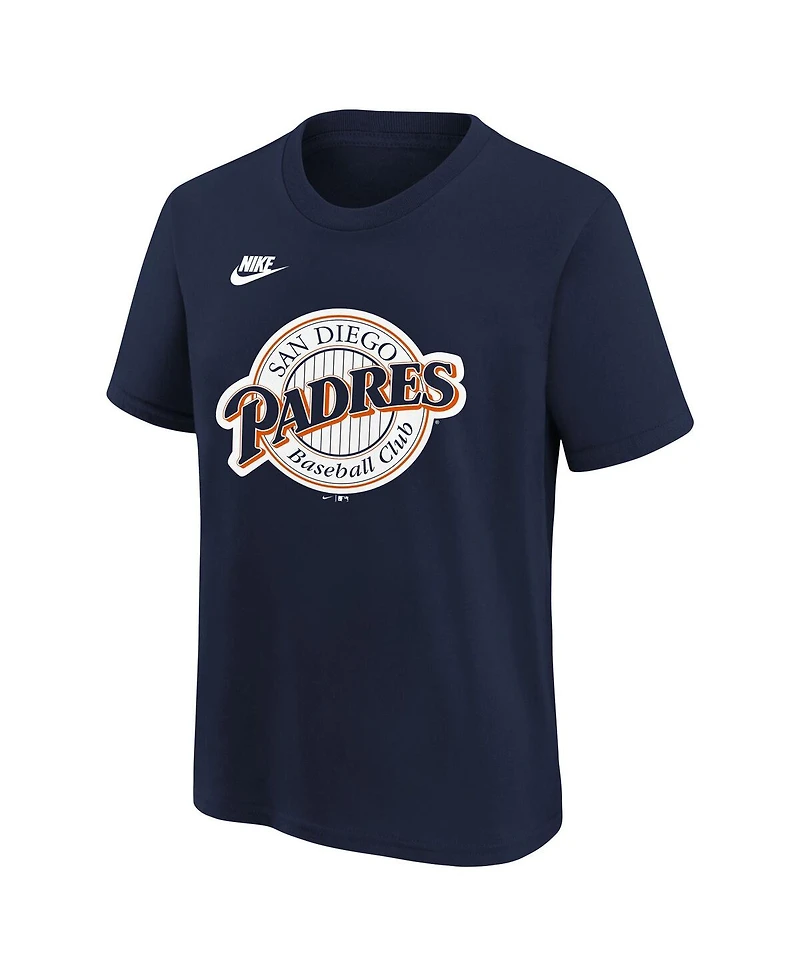 Nike Big Boys and Girls Navy San Diego Padres Team Logo T-Shirt