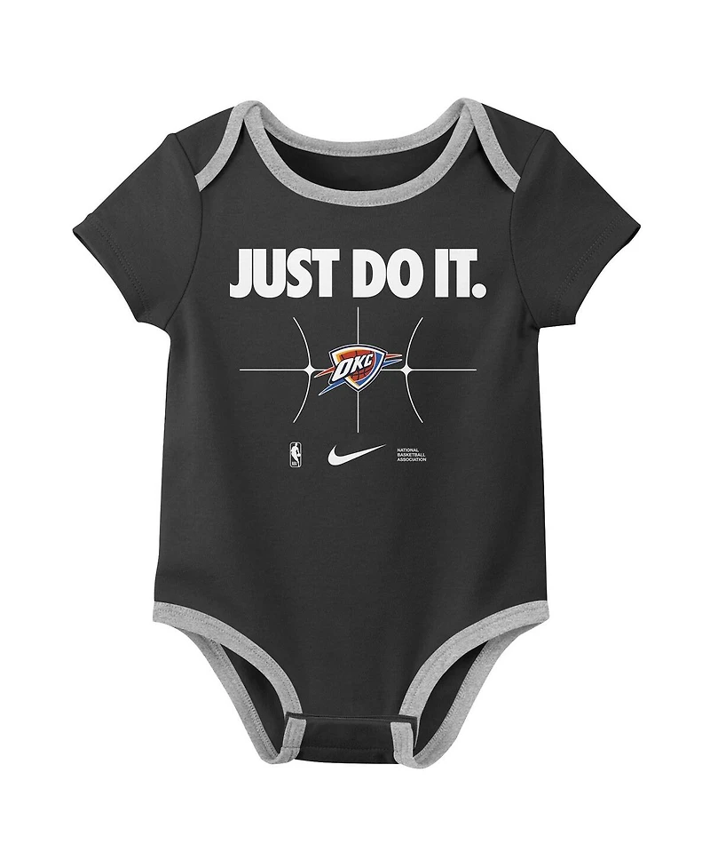 Nike Newborn Navy/Black Oklahoma City Thunder Just Do It Bodysuit Set 2-Pack