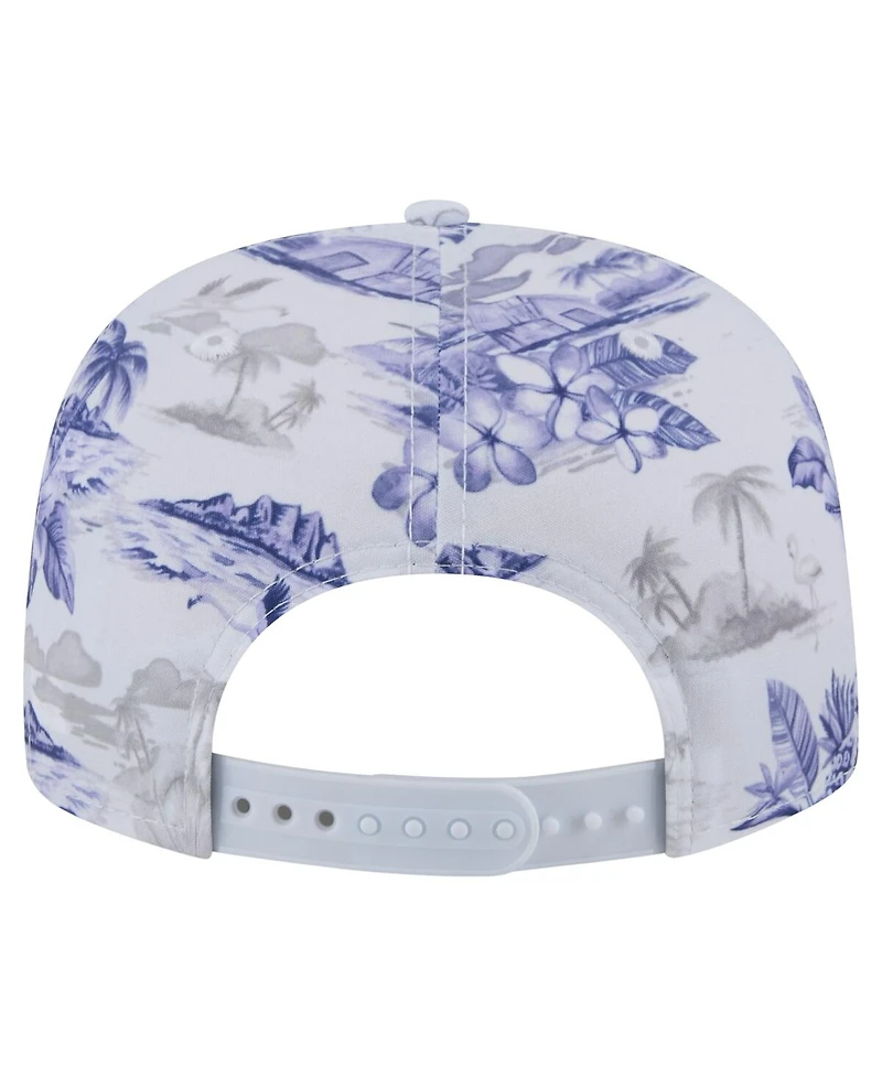 New Era Men's White Los Angeles Dodgers Printed Island Golfer Snapback Hat