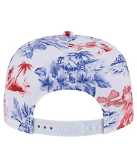 New Era Men's White Boston Red Sox Printed Island Golfer Snapback Hat