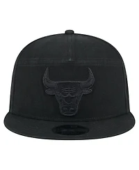 New Era Men's Black Chicago Bulls Adventure Canvas Split Panel 9FIFTY Snapback Hat