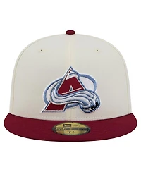 New Era Men's White Colorado Avalanche Chrome Two-Toned 59FIFTY Fitted Hat
