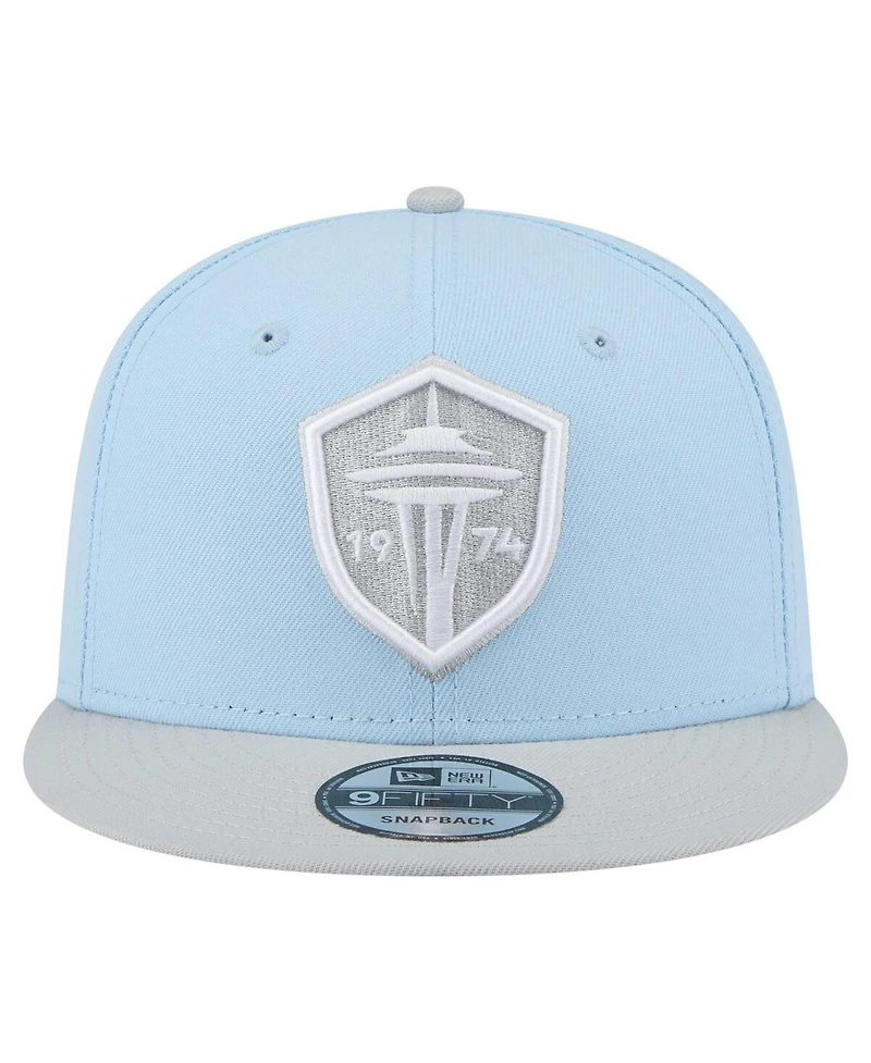 New Era Men's Light Blue Seattle Sounders Fc Color Pack Two-Tone 9FIFTY Snapback Hat