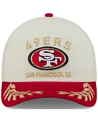 New Era Men's Cream/Scarlet San Francisco 49ers 2025 Nfl Draft 9FORTY A-Frame M-Crown Adjustable Hat