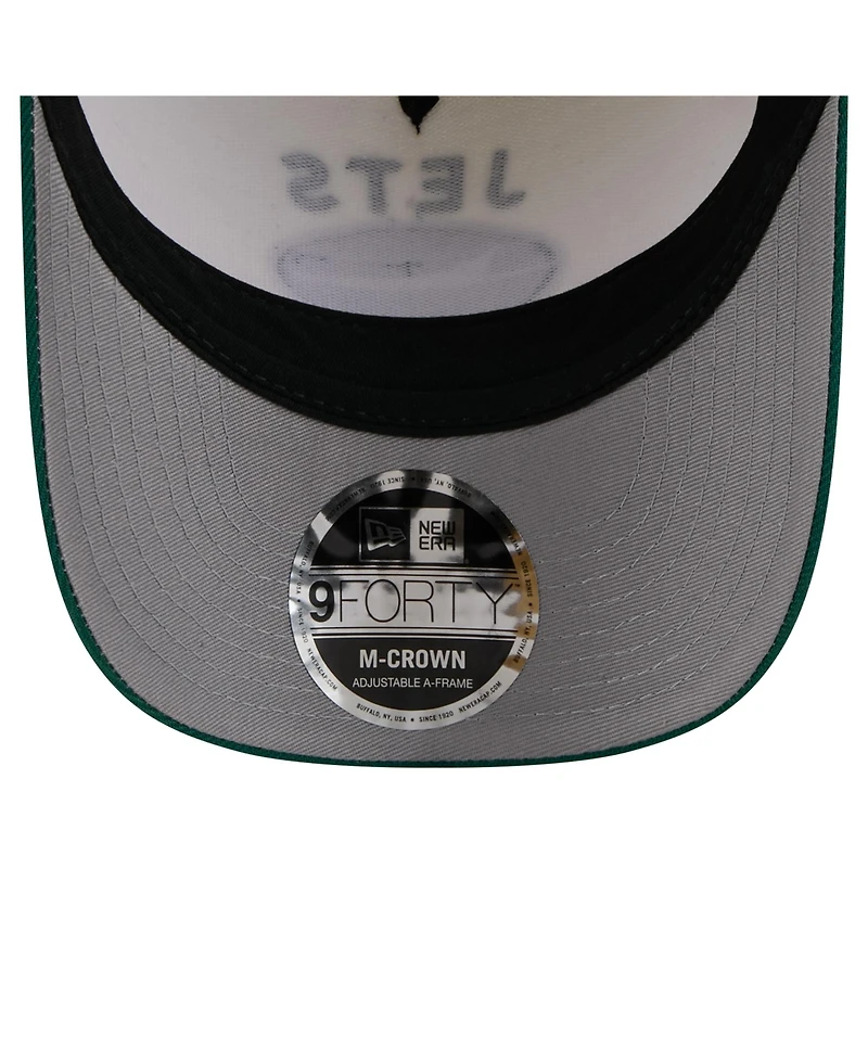 New Era Men's Cream/Green New York Jets 2025 Nfl Draft 9FORTY A-Frame M-Crown Adjustable Hat