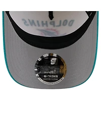 New Era Men's Cream/Aqua Miami Dolphins 2025 Nfl Draft 9FORTY A-Frame M-Crown Adjustable Hat