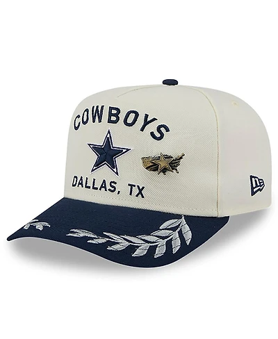 New Era Men's Cream/Navy Dallas Cowboys 2025 Nfl Draft A-Frame 59FIFTY Fitted Hat