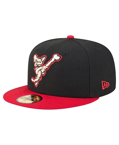 New Era Men's Black/Red El Paso Chihuahuas Authentic Collection 59FIFTY Fitted Hat