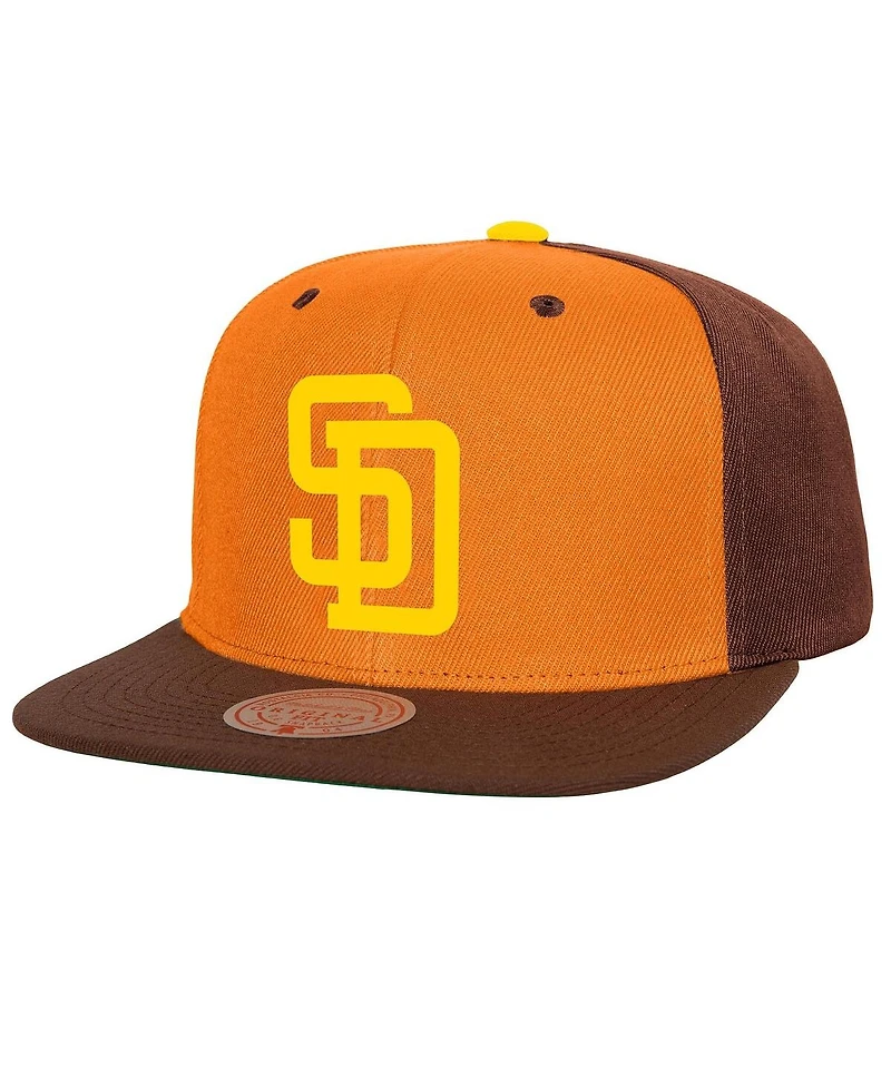 Mitchell & Ness Men's Orange/Brown San Diego Padres Cooperstown Collection Basic Flip Snapback Hat