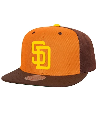 Mitchell & Ness Men's Orange/Brown San Diego Padres Cooperstown Collection Basic Flip Snapback Hat