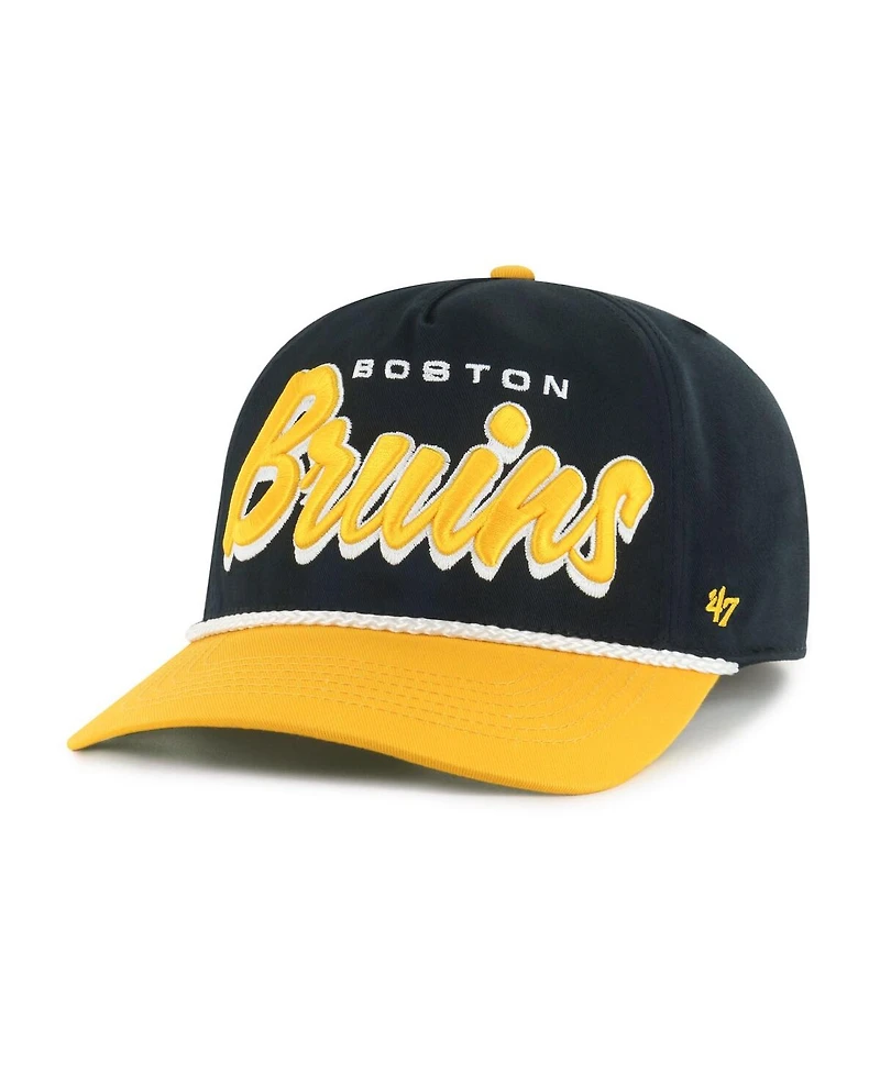 '47 Brand Men's Black/Gold Boston Bruins Drop Shadow Rope Hitch Adjustable Hat
