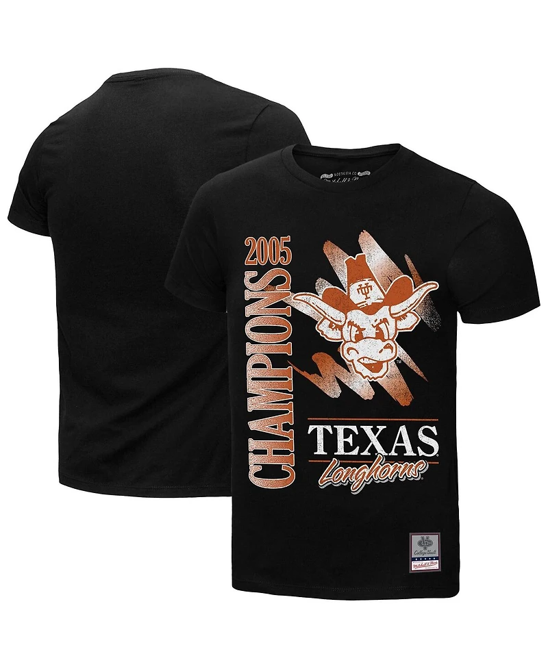 Mitchell & Ness Men's Black Texas Longhorns Retro Brush Mineral Wash T-Shirt