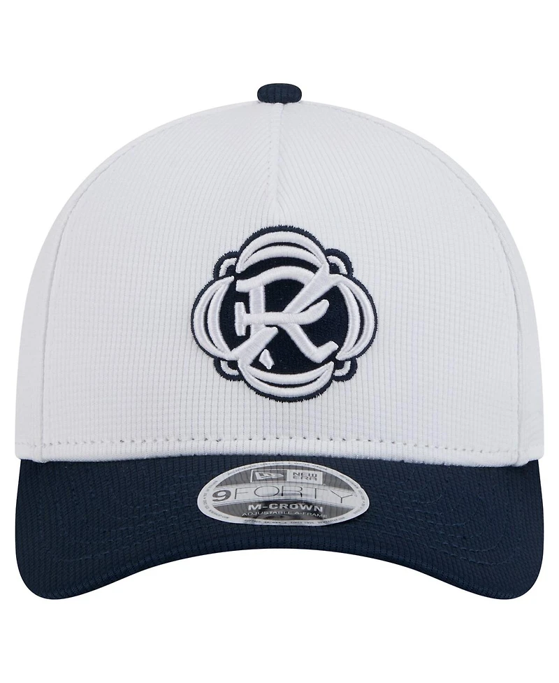 New Era Men's White/Navy New England Revolution 2025 Jersey Hook 9FORTY M-Crown Adjustable Hat