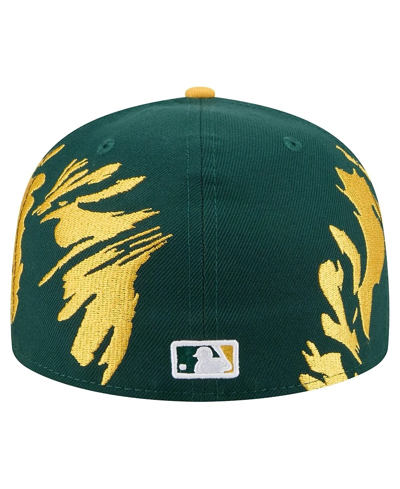 New Era Men's Green/Gold Athletics Retro Pattern 59FIFTY Fitted Hat