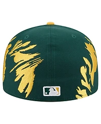 New Era Men's Green/Gold Athletics Retro Pattern 59FIFTY Fitted Hat