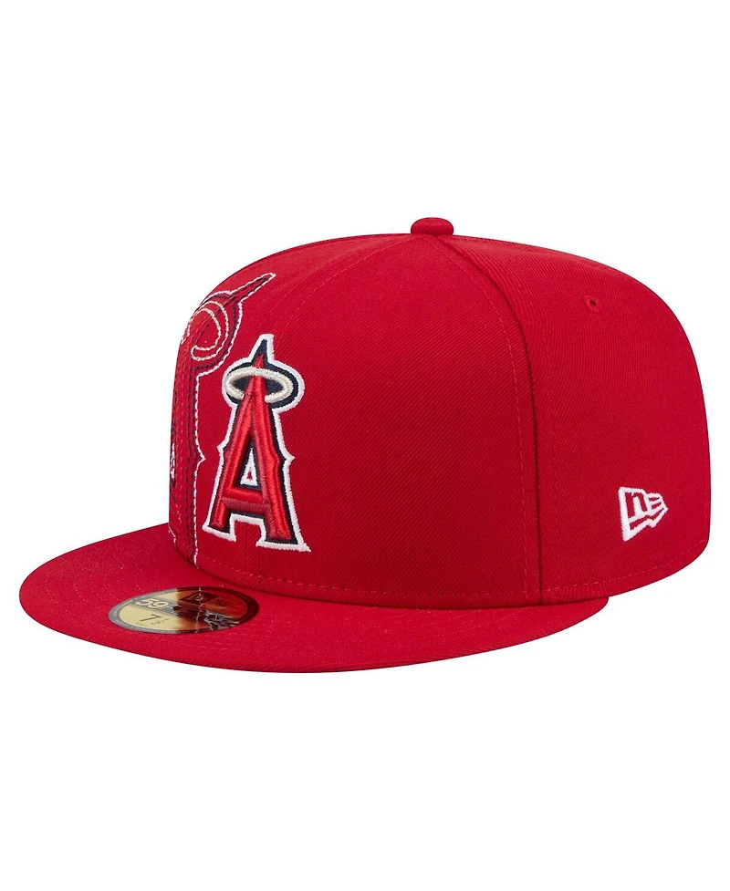 New Era Men's Red Los Angeles Angels Yarn Stitch 59FIFTY Fitted Hat