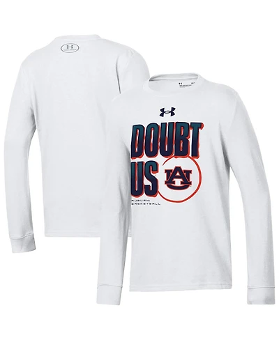 Under Armour Big Boys and Girls White Auburn Tigers March Madness Unity Long Sleeve T-Shirt