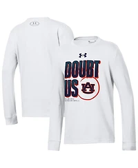 Under Armour Big Boys and Girls White Auburn Tigers March Madness Unity Long Sleeve T-Shirt