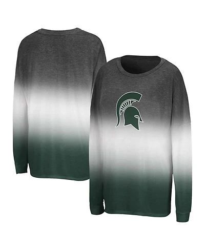 Colosseum Women's Black Michigan State Spartans Winkle Dip Dye Long Sleeve T-Shirt