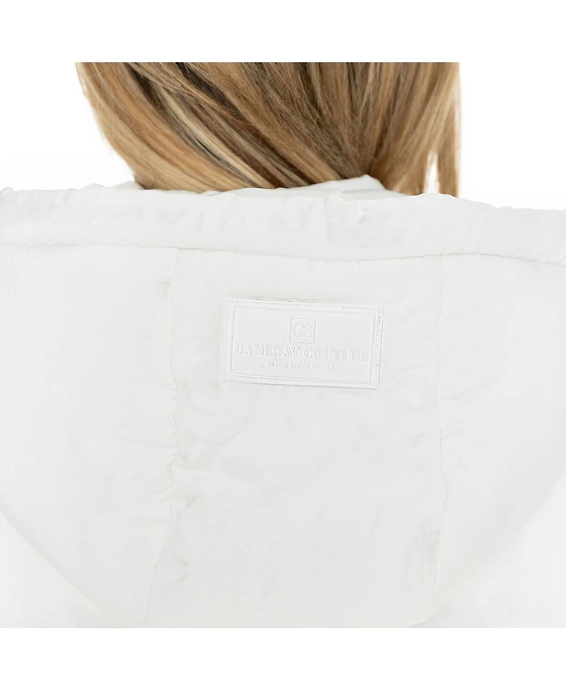 Gameday Couture Women's White Dallas Cowboys Hooded Full-Snap Puffer Vest