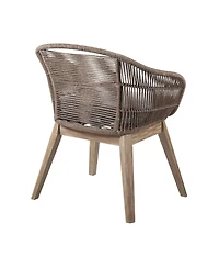 Outdoor Solid Wood Dining Chair with Cushion Perfect for Patio & Garden