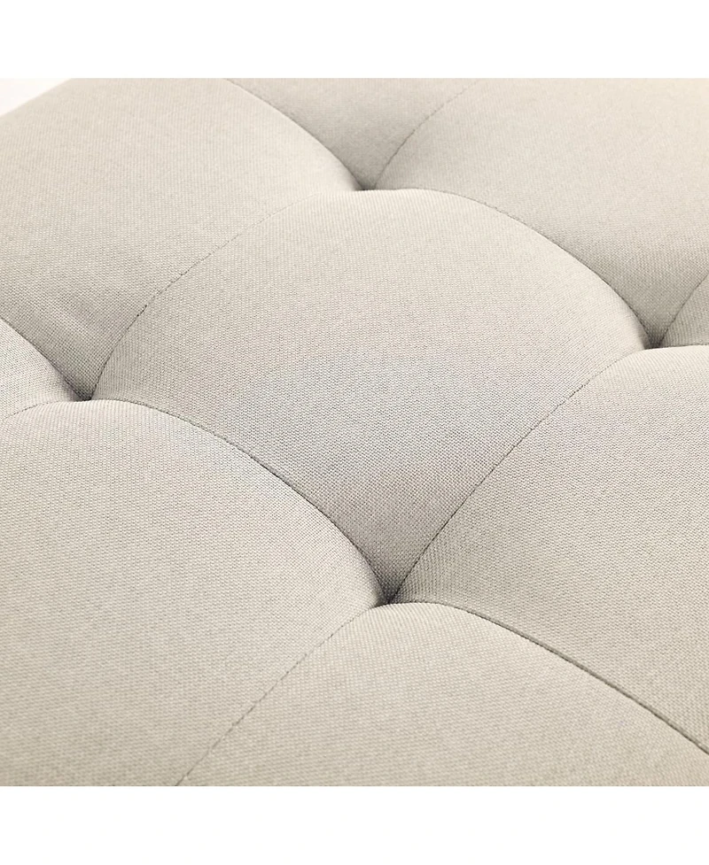 Tufted Upholstered Storage Ottoman Bench with Nailhead Trim and Hinged Lid for Bedroom Living Room Entryway Multi Purpose Use-The Pop Home