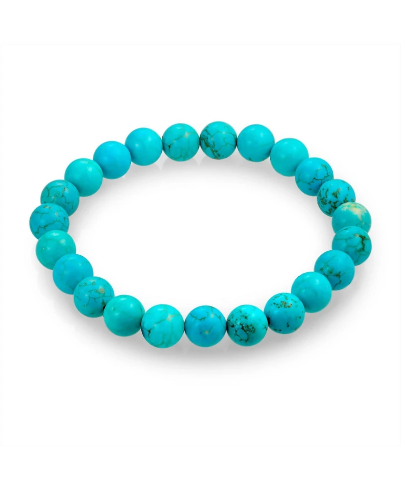 Bling Jewelry Natural Multi Color Round Beads 8MM Strand Stackable Stretch Bracelet